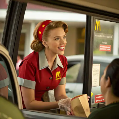 Scarlett Johansson at McDonald's Drive-In