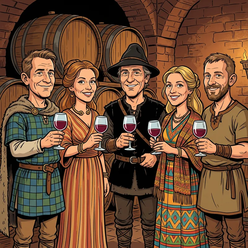 Cartoon Based on Original Group Photo in Gaulish Style