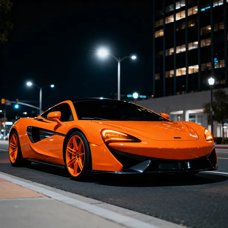 Stunning Orange Supercar with Tinted Windows