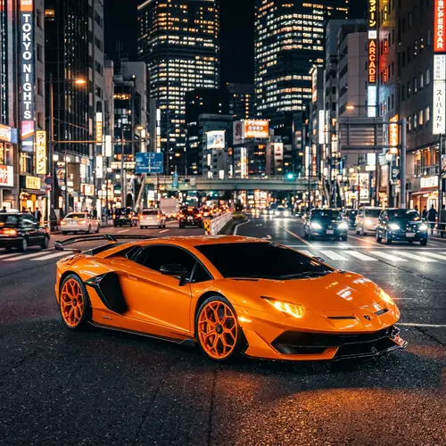 Stunning Orange Supercar with Tinted Windows