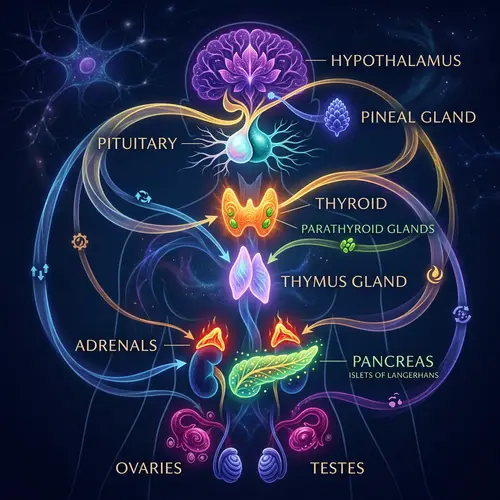 Vivid Endocrine Glands Visualization