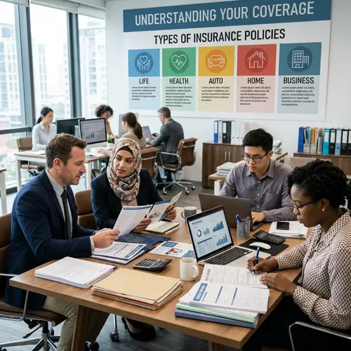 Insurance Concepts - Office Environment with Diverse Professionals