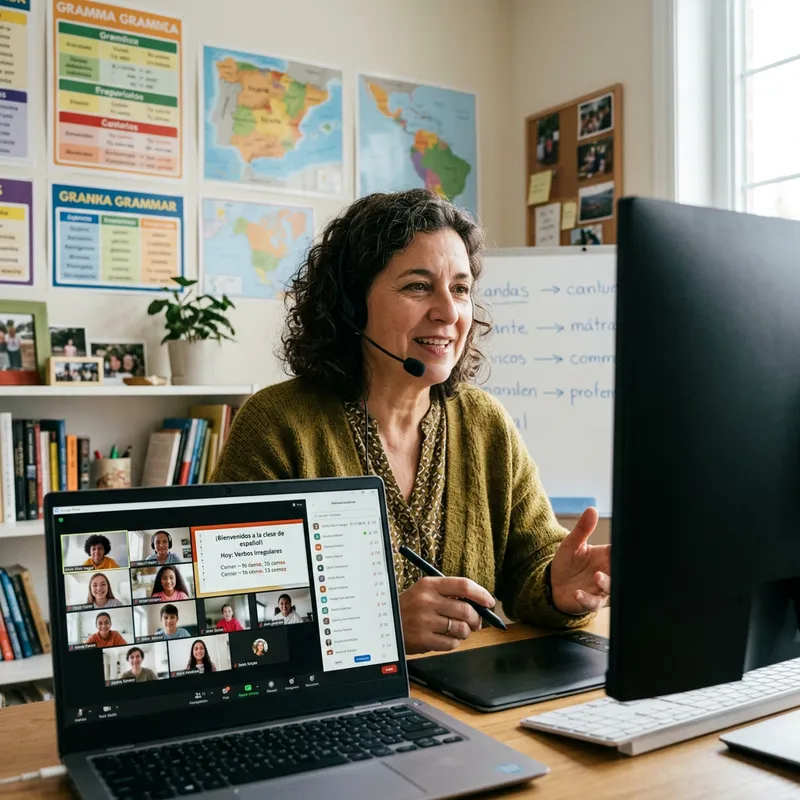 Dedicated Spanish Teacher: Engaging Online Classes