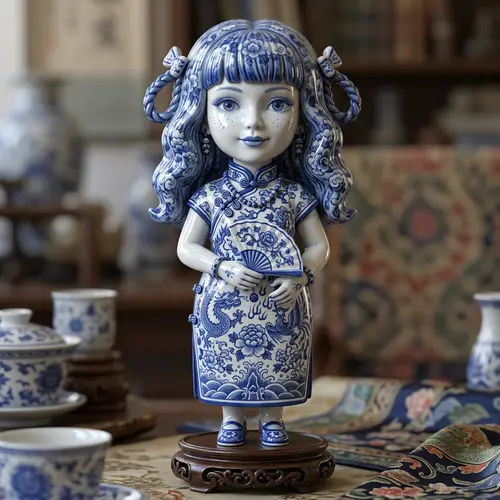Beautiful Chinese Porcelain Doll in 3D