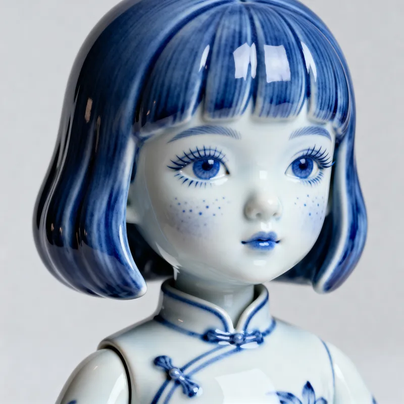 Beautiful Chinese Porcelain Doll in 3D Beautiful Chinese Porcelain Doll in 3D