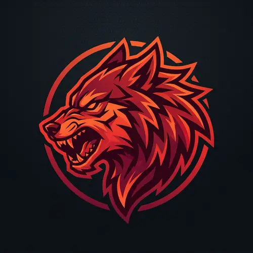 Bold Wolf Gaming Clan Logo | Vector Design in Reddish Tones
