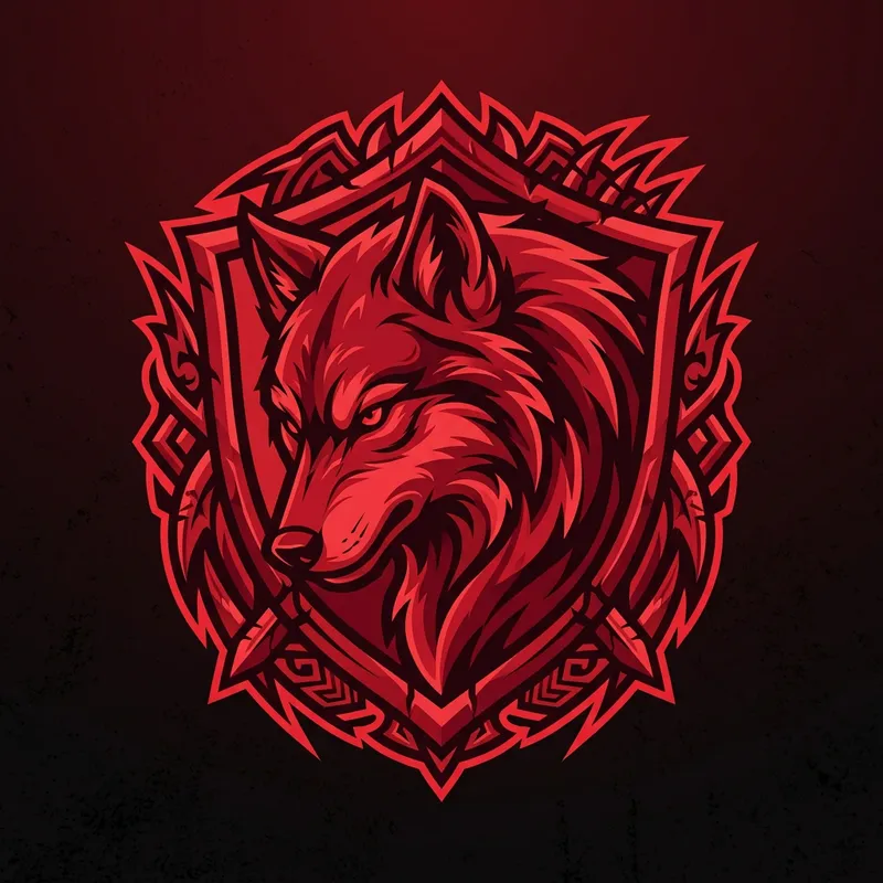 Red Wolf Vector Logo Design for Gaming Clan Red Wolf Vector Logo Design for Gaming Clan