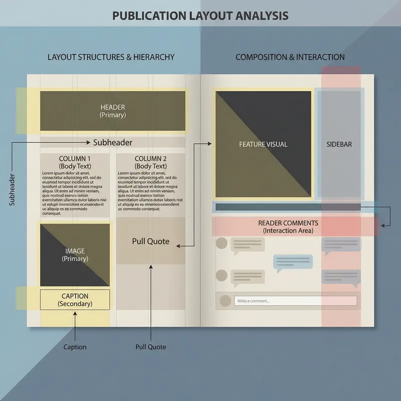 Graphic Design Layout Analysis: Understanding Structures, Composition, and Element Hierarchies