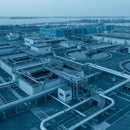 Water Treatment Plant: Blue Hex #004A97 Design