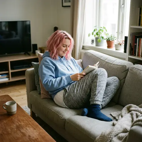 Pink Haired Adult Girl in Diaper
