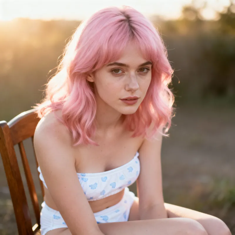 Pink Haired Adult Girl in Diaper Pink Haired Adult Girl in Diaper