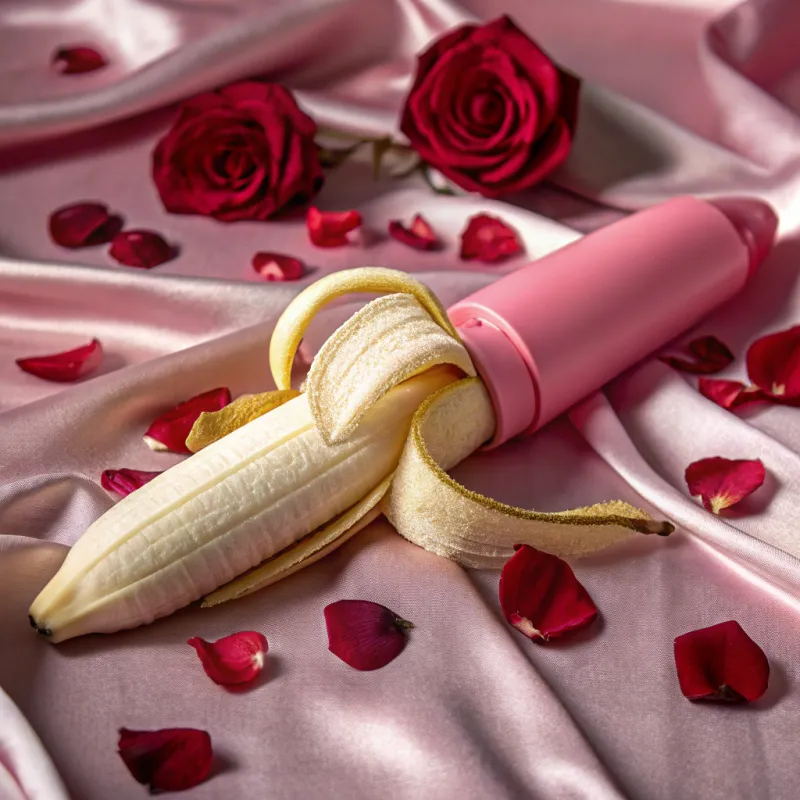 Elegant Sensual Art: Banana & Silk Photo Elegant Sensual Art: Banana & Silk Photo