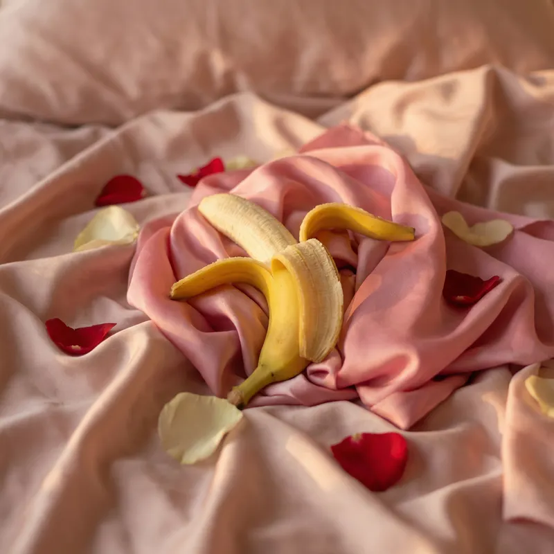 Elegant Sensual Art: Banana & Silk Photo Elegant Sensual Art: Banana & Silk Photo