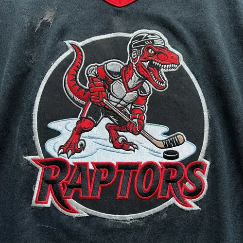 Raptors Hockey Logo - Realistic Red and Black Design