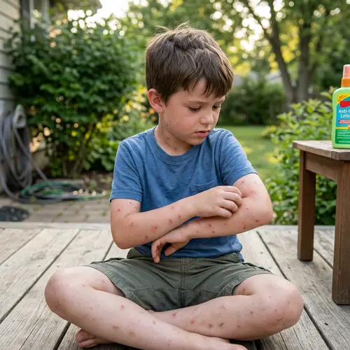 Boy with Multiple Mosquito Bites - Find Relief Now