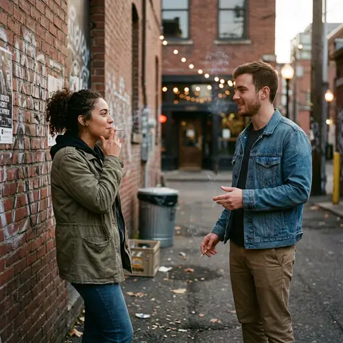 Cigarette Smoking Duo: Capturing the Moment