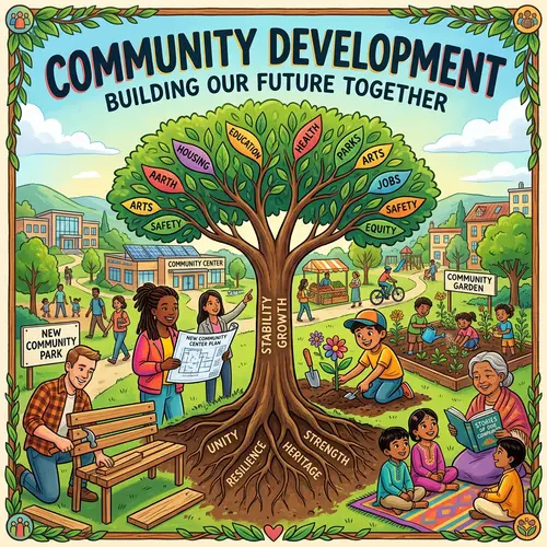 Community Development Poster with Diverse Unity