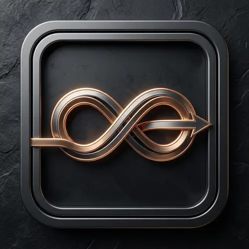 Infinity Symbol with Arrow in Rounded Box | Limitless Concept