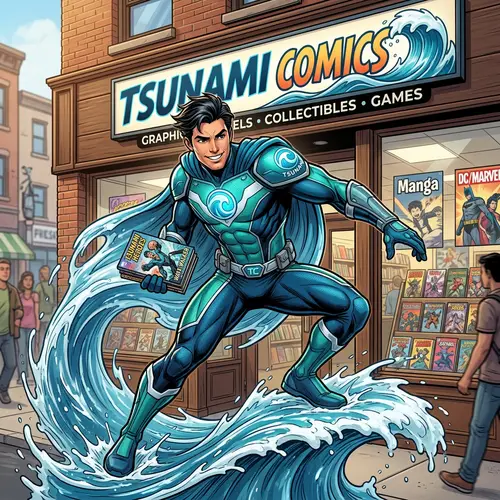 Unique Tsunami Comics Mascot Design