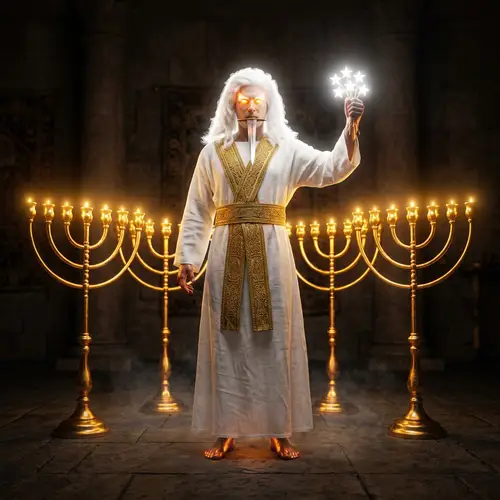 Golden Lampstands Revelation: Son of Man in Robe and Glory