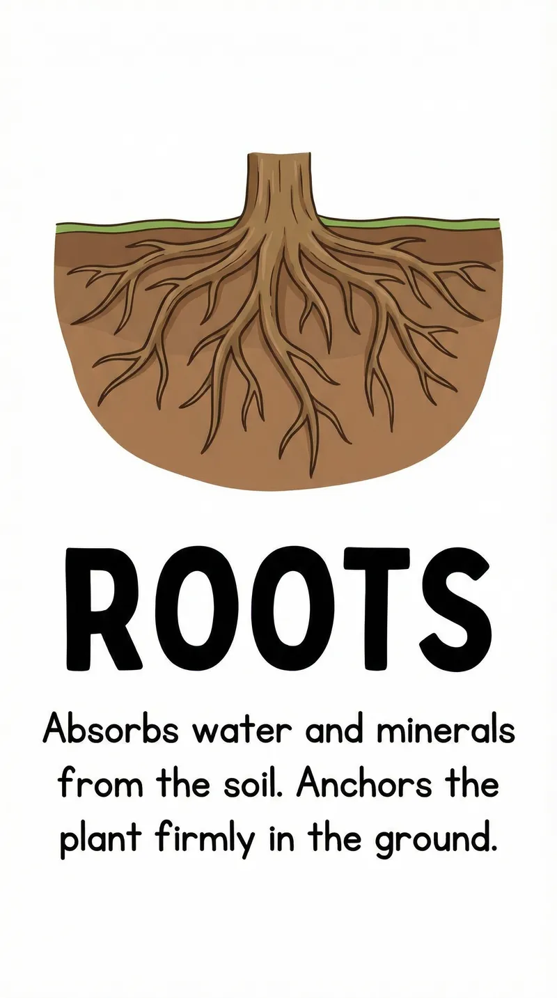 Educational Flashcard on Plant Roots