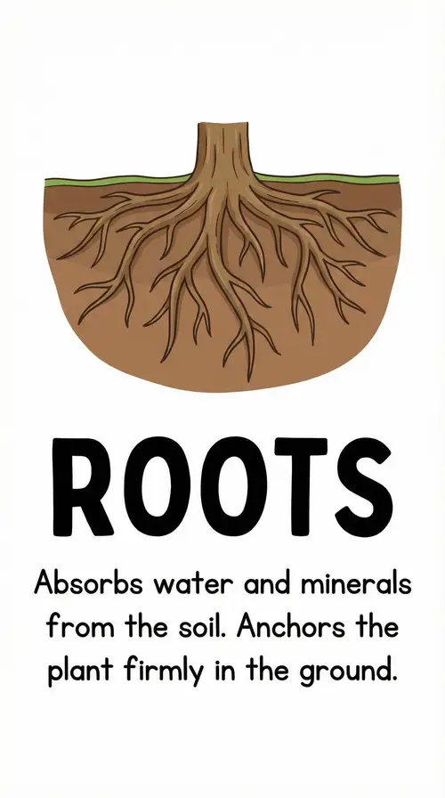 Educational Flashcard on Plant Roots