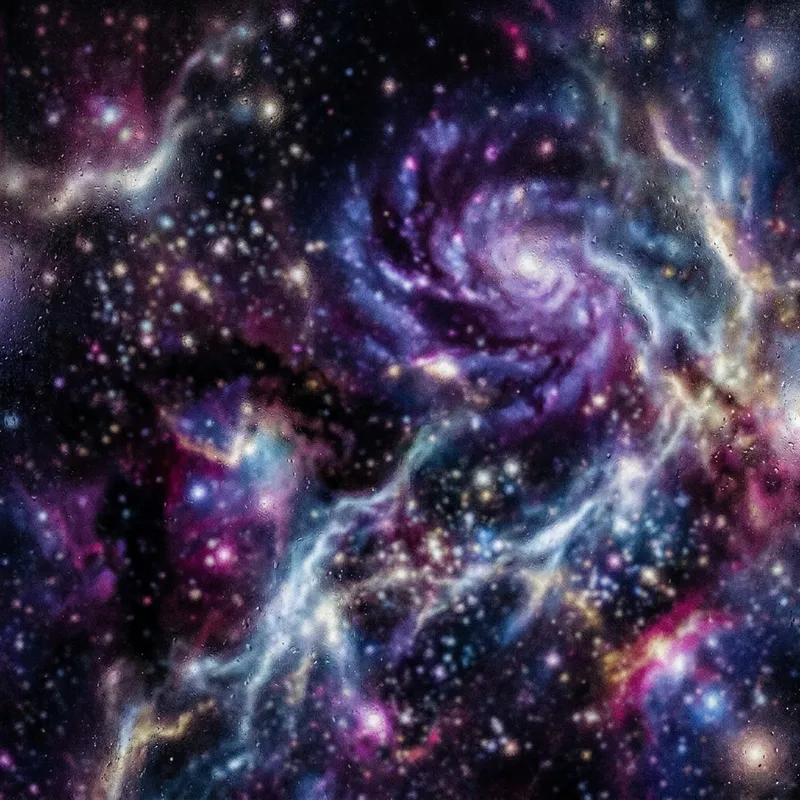 Galaxy Abstract Art: Violets, Blues, Whites