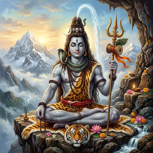 Artistic Representation of Hindu God Shiva