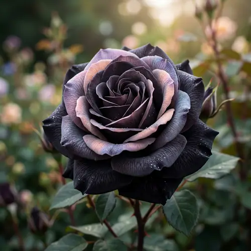 Enchanting Black Rose in Full Bloom