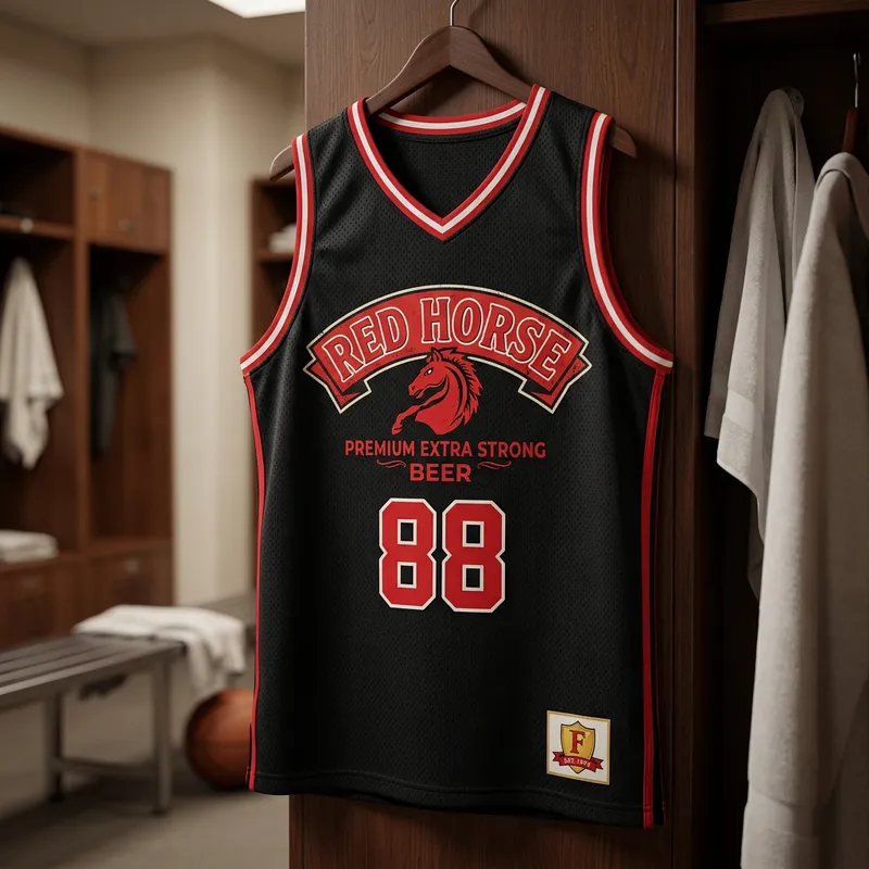 Basketball Jersey with Red Horse & Fundador Design