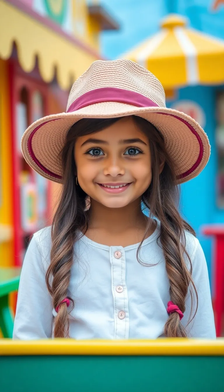 Cute Girl in Stylish Hat and Bright Smile Cute Girl in Stylish Hat and Bright Smile