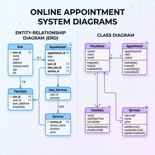 Online Appointment System ERD & Class Diagram
