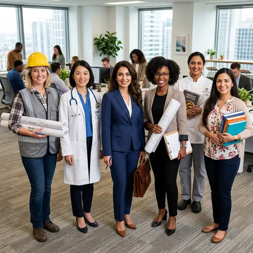 Empowered Women in Various Professions United