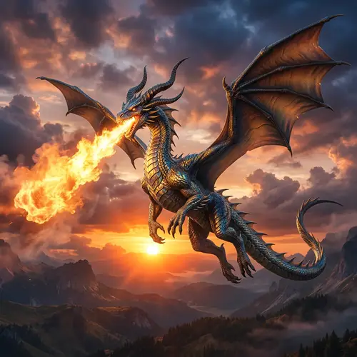 Majestic Dragon Soaring Through the Skies