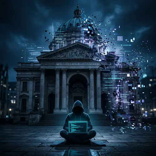 Cinematic Hacker in Digital Decay