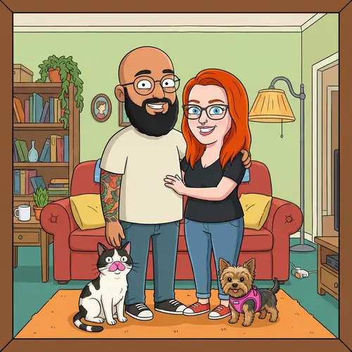 Cartoony Family Portrait: Animated Fun
