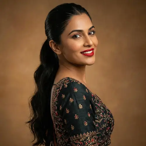 Striking Features of a Confident South Asian Woman