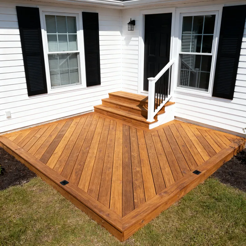 Elegant Deck Design with Central Stairs