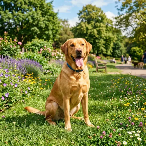 Labrador Retriever Dog - Playful Adult in Golden Fur