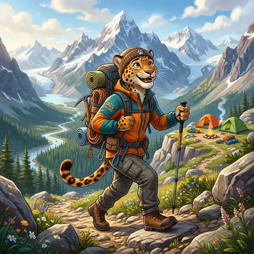 Adventurous Animated Jaguar - Outdoor Fun