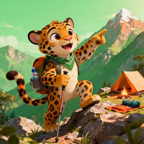 Adventurous Animated Jaguar - Outdoor Fun