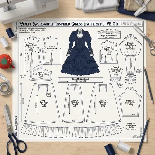Sewing Pattern for Violet Evergarden Dress