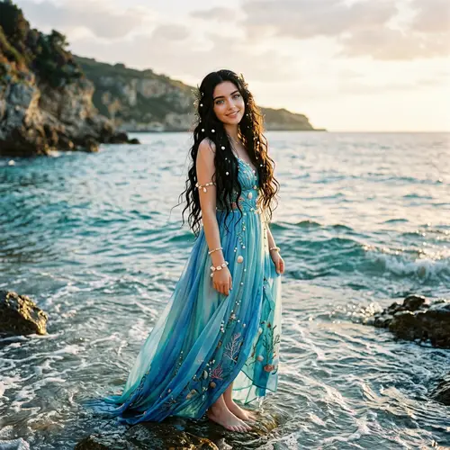 Seaside Goddess: Enigmatic Sea Entity Whispering Love