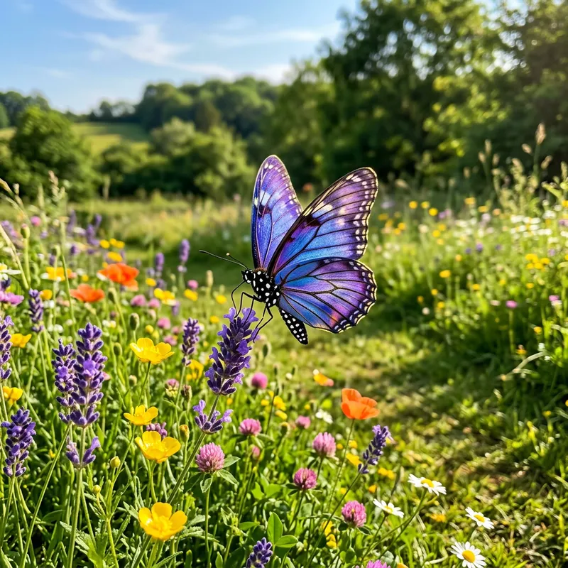 Beautiful Butterfly in Lush Field | Serene Summer Setting