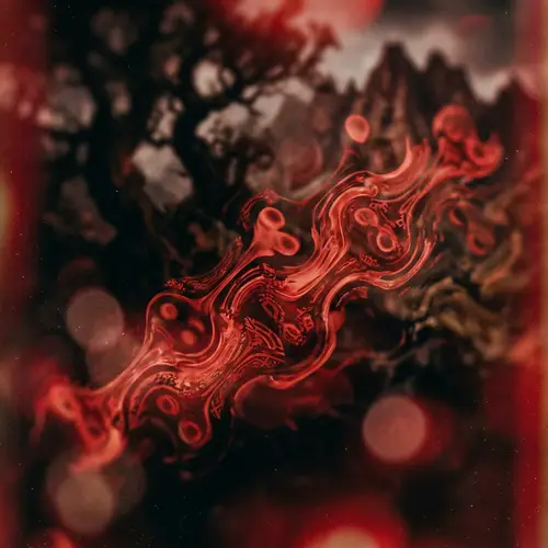 Caucasian Folk Energy in Abstract Art - Black & Red Aesthetics