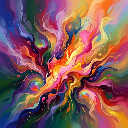 Abstract Surprise Emotion Image with Fluid Shapes and Color Spectrum