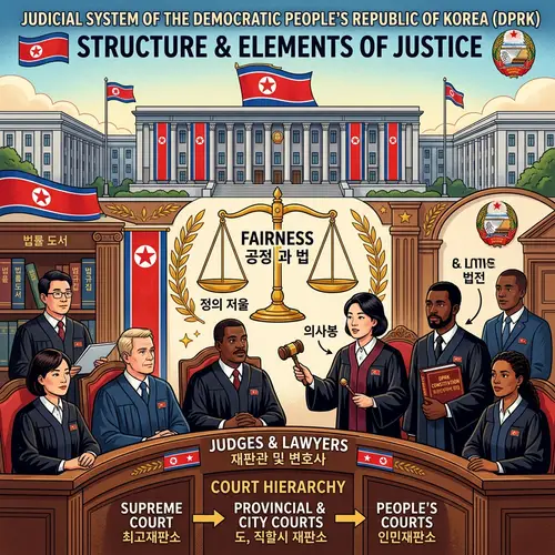 Judicial System of North Korea - Courts, Lawyers, Gavels, Law Books