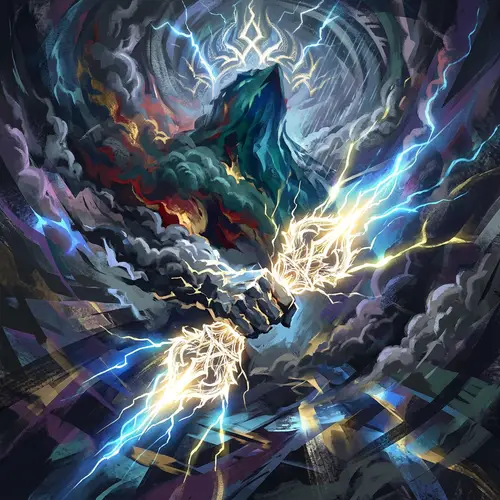 Abstract Art of Lord Indra: Power and Majesty