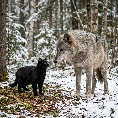 Cat and Wolf Interaction: Unique Connection Between Domestic Feline and Wild Wolf