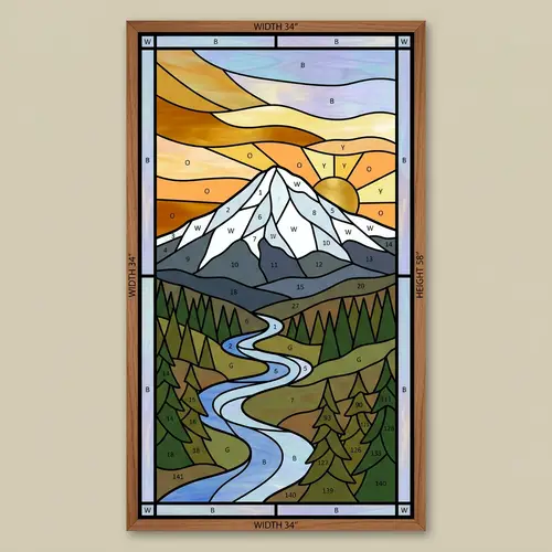 Stained Glass Pattern of Mount Hood